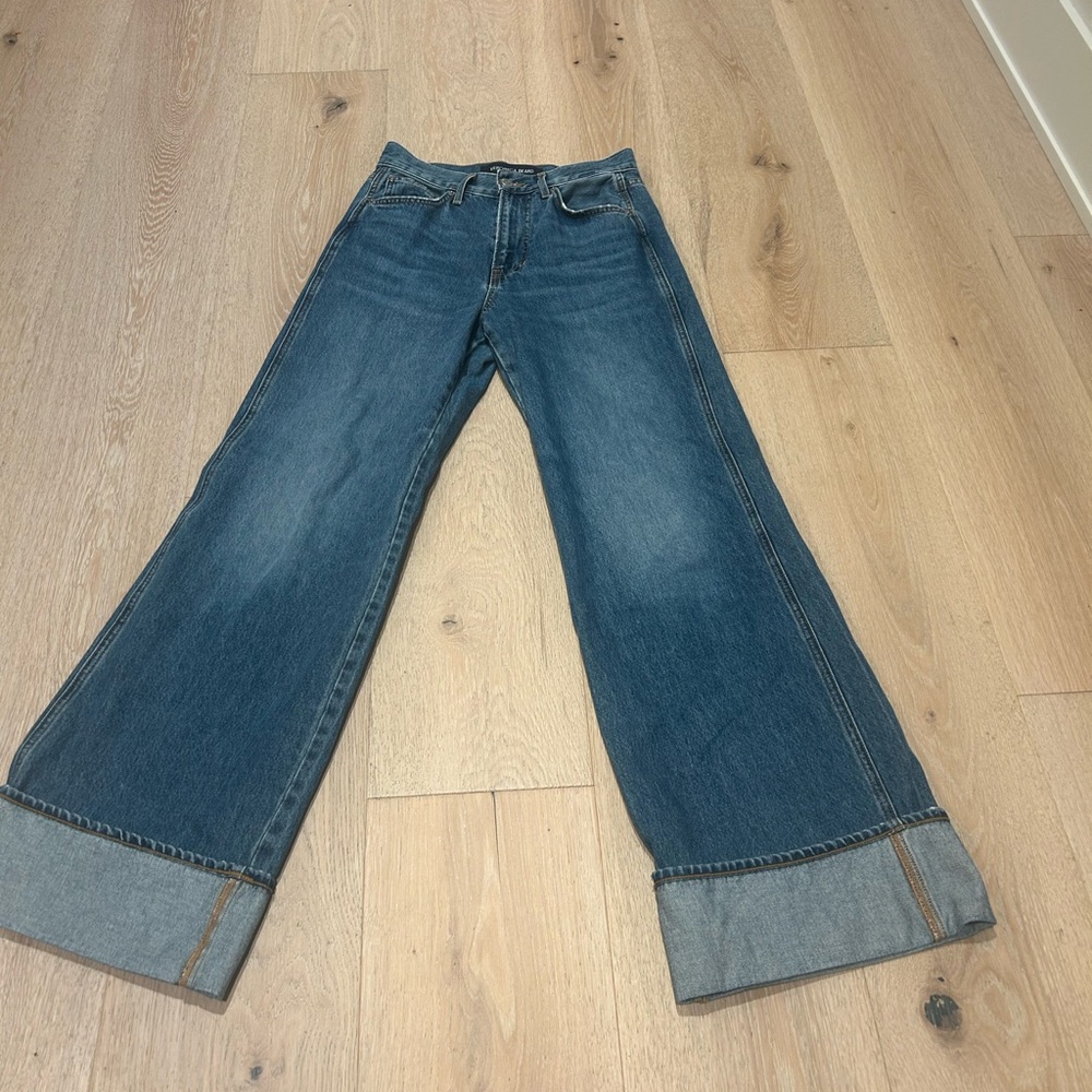 Veronica Beard Size 26 Taylor Wide Leg with Cuff in Rebel Stone